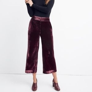 Madewell Velvet Huston Pull-On Crop Pants